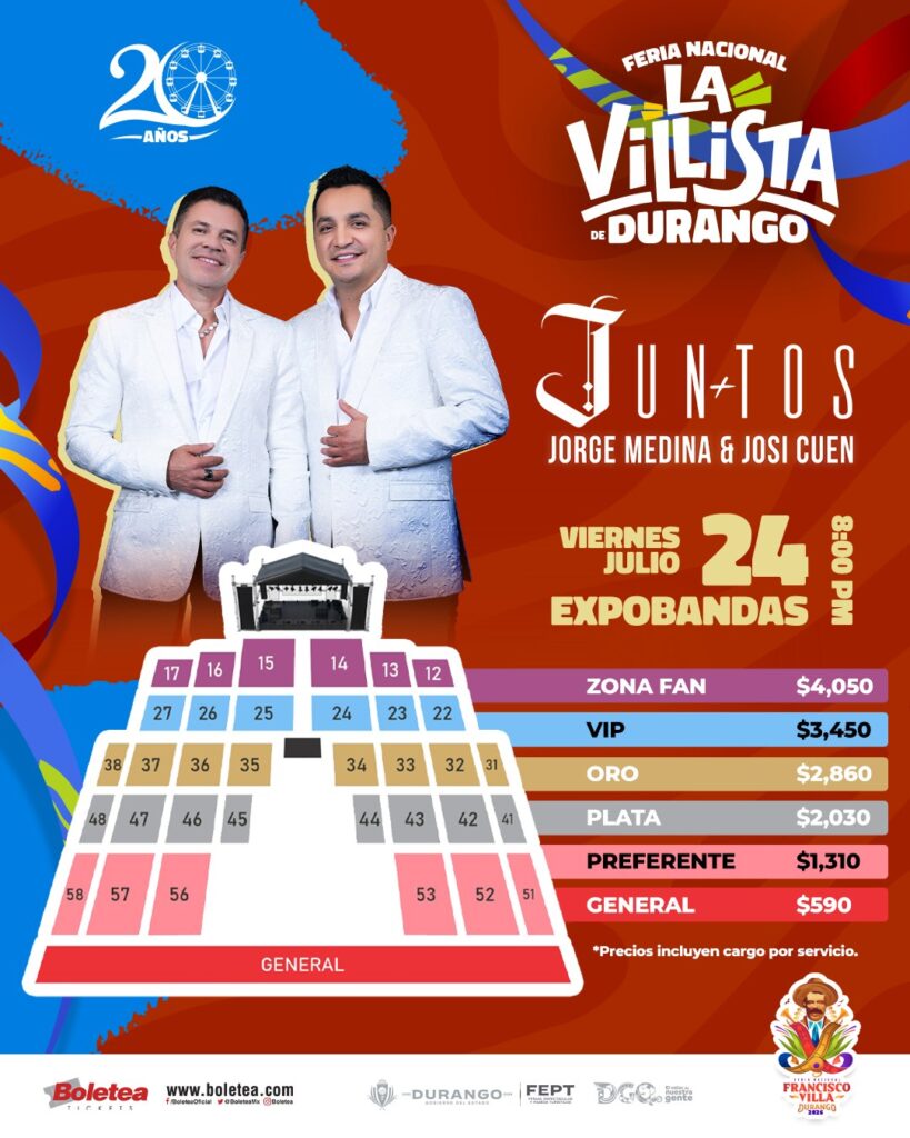 MAPA DE PRECIOS JORGE MEDINA Y JOSI CUEN DURANGO 2026 FERIA LA VILLISTA