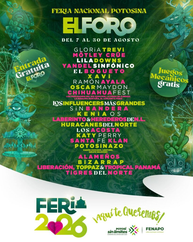 CARTELERA FERIA NACIONAL POTOSINA FENAPO 2026