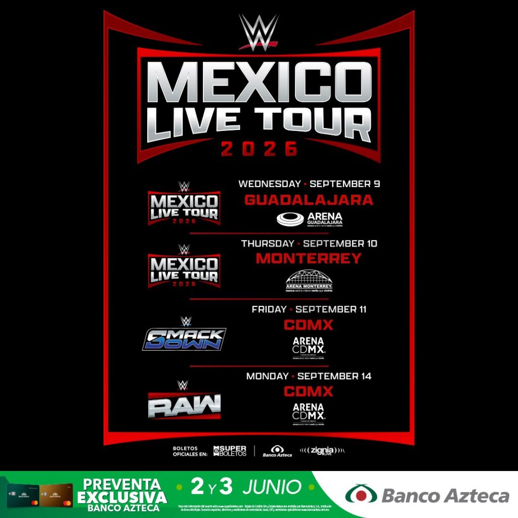 WWE MÉXICO LIVE TOUR ARENA GUADALAJARA 2026
