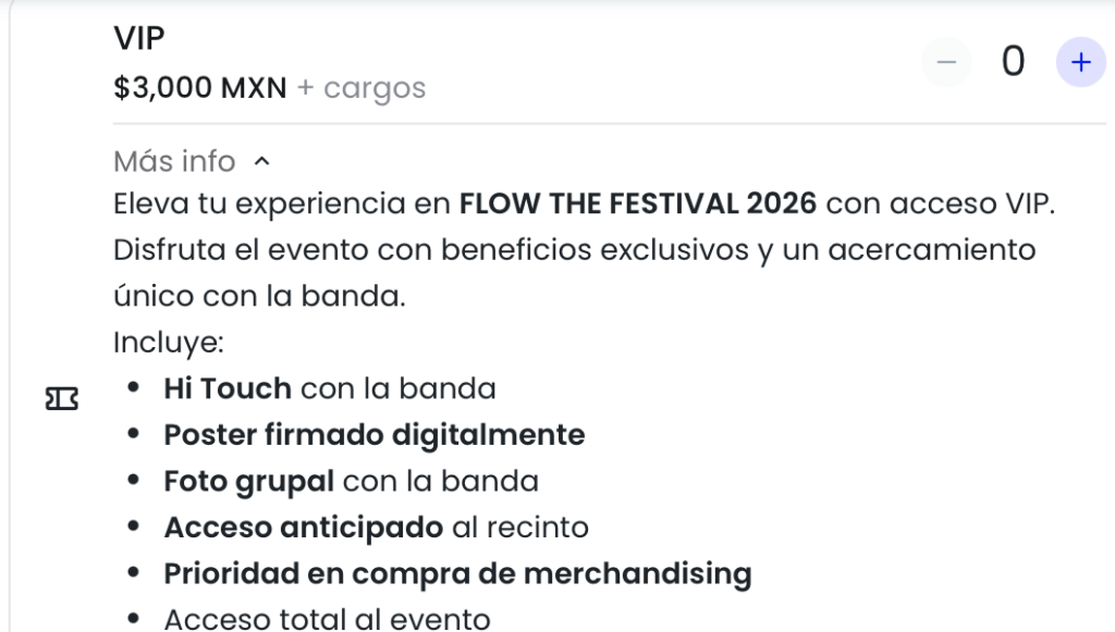 PRECIOS PRECIOS FLOW THE FESTIVAL CDMX 2026 FORO POLANCO