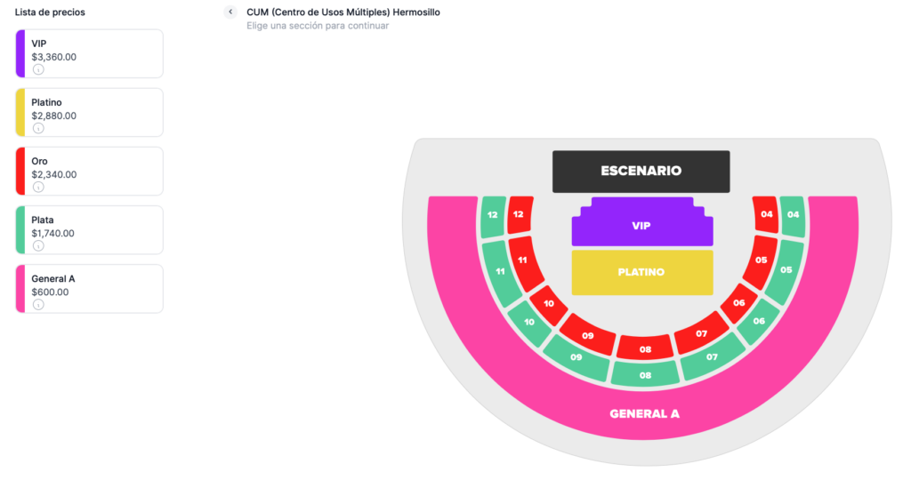 MAPA DE PRECIOS KANY GARCÍA HERMOSILLO 2026 CUM