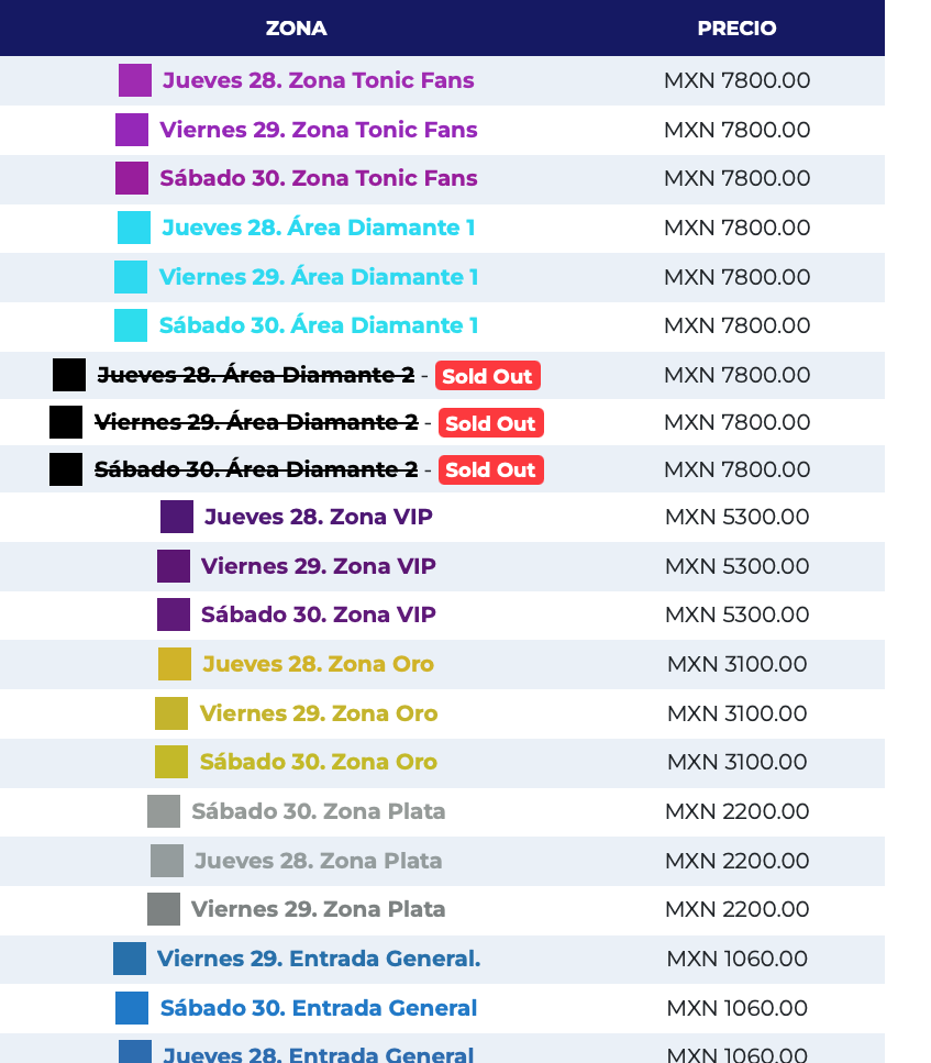 PRECIOS TONIC FEST 2026 ACAPULCO