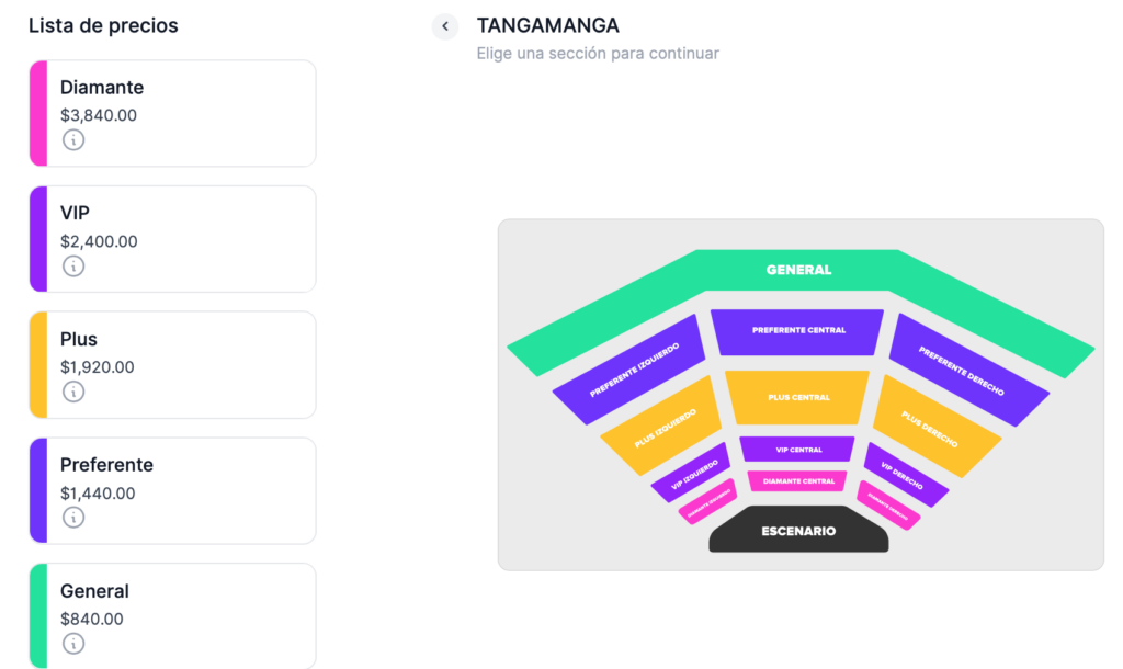 MAPA DE PRECIOS KANY GARCÍA SAN LUIS POTOSÍ 2026 TEATRO TANGAMANGA 1