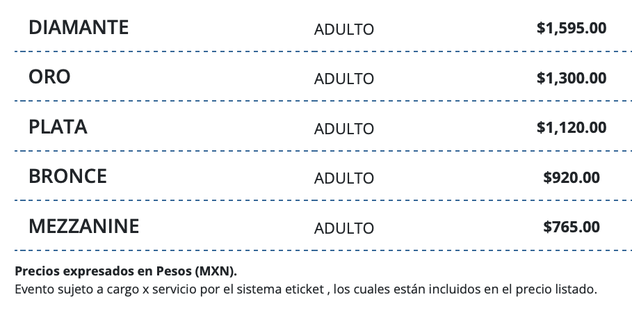 PRECIOS NACH TOLUCA 2026 TEATRO MORELOS