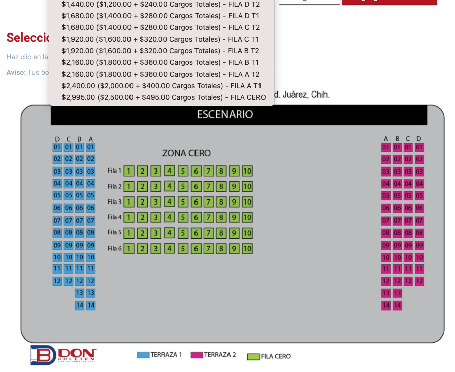 MAPA LA ARROLLADORA BANDA EL LIMÓN FERIA JUÁREZ 2026