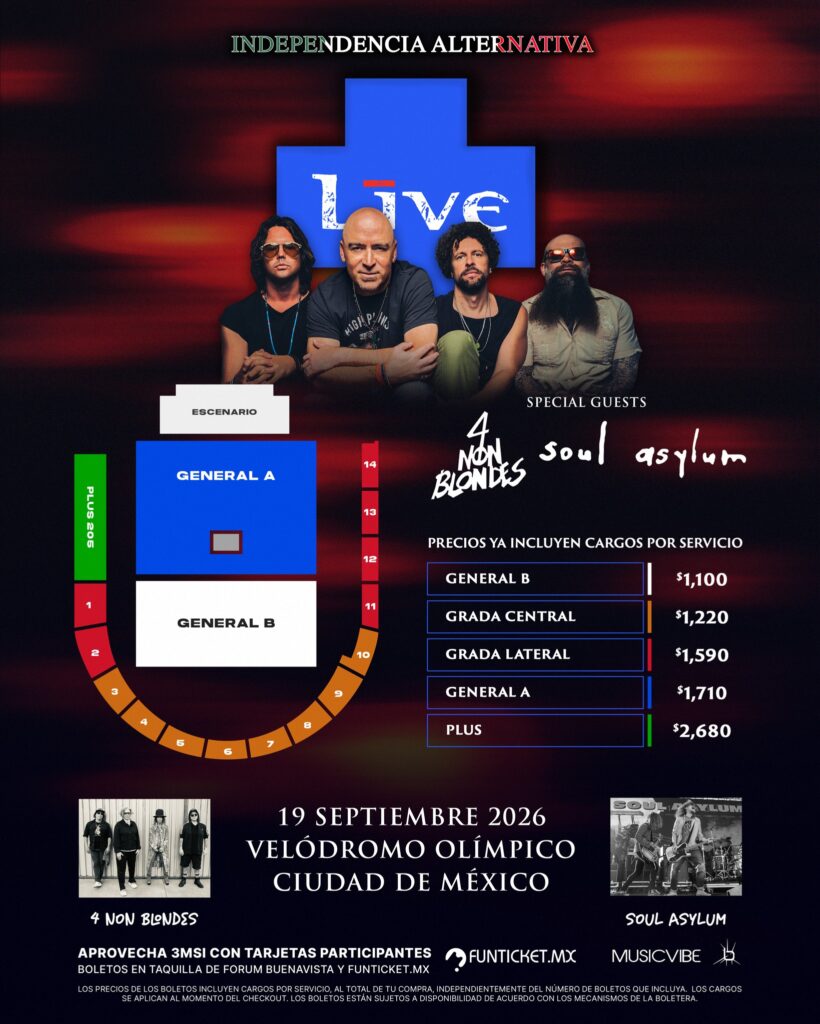 MAPA DE PRECIOS LIVE CDMX 2026 VELÓDROMO OLÍMPICO