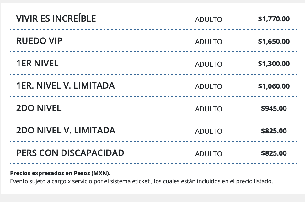PRECIOS DAVID BISBAL MÉRIDA 2026 FORO GNP SEGUROS
