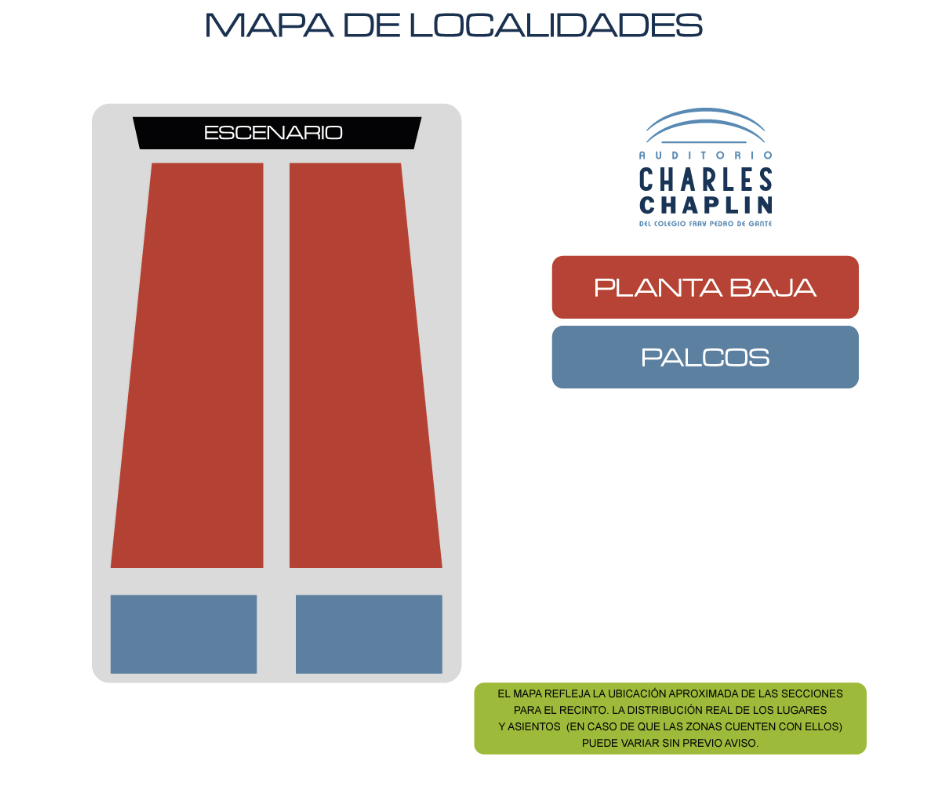 MAPA LOS CLAXONS GUADALAJARA 2026 AUDITORIO CHARLES CHAPLIN