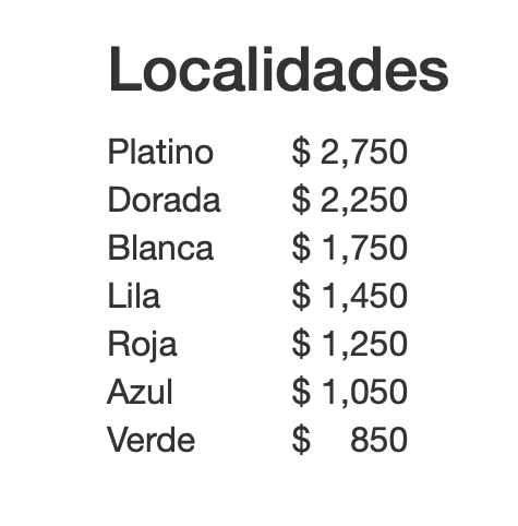 PRECIOS LEIRE MARTÍNEZ MÉRIDA 2026 AUDITORIO COCA COLA LA ISLA