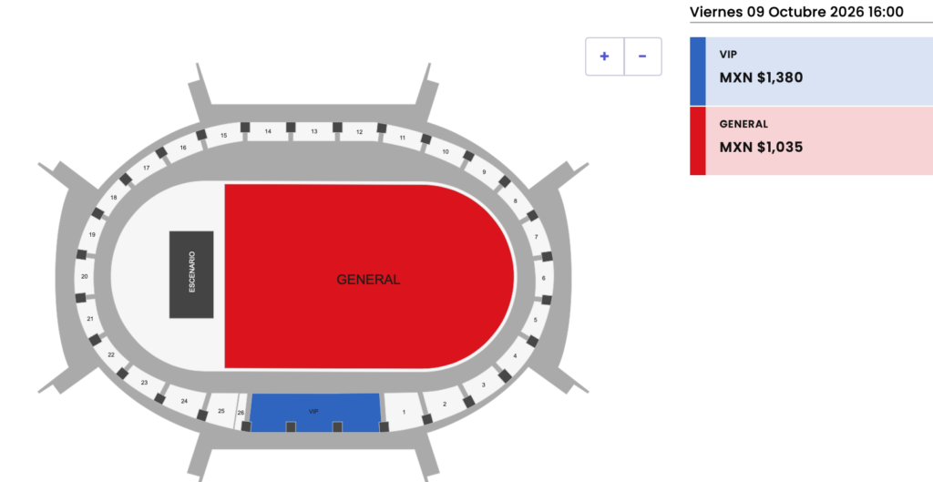 MAPA DE PRECIOS SKA FEST CDMX 2026 VELÓDROMO OLÍMPICO