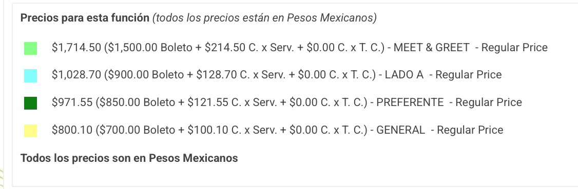 PRECIOS INSITE GUADALAJARA 2026 C4 CONCERT HOUSE