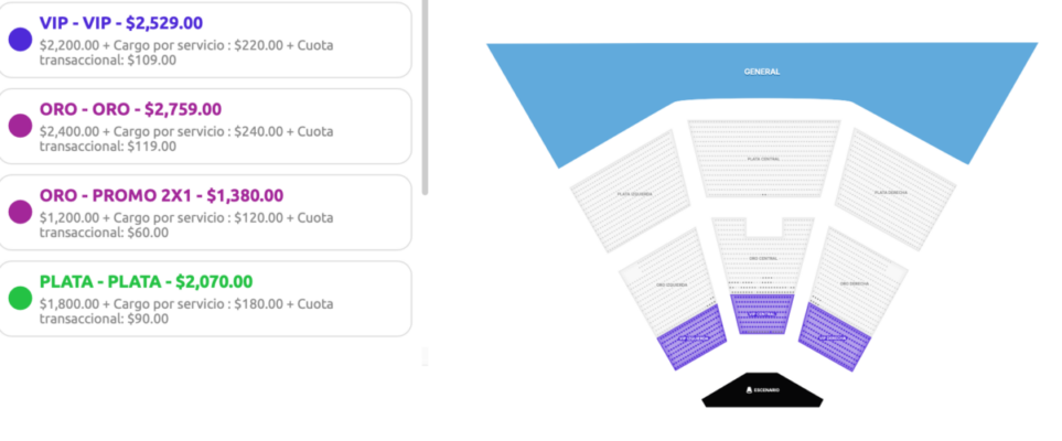 MAPA DE PRECIOS ELEFANTE SAN LUIS POTOSÍ 2026 TEATRO TANGAMANGA 1