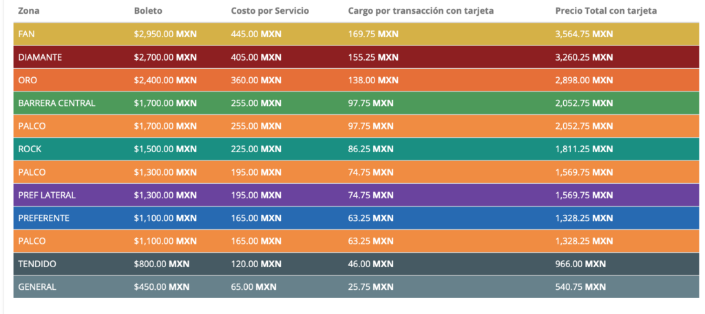 PRECIOS COMETA MEXICALI 2026 PLAZA DE TOROS CALAFIA