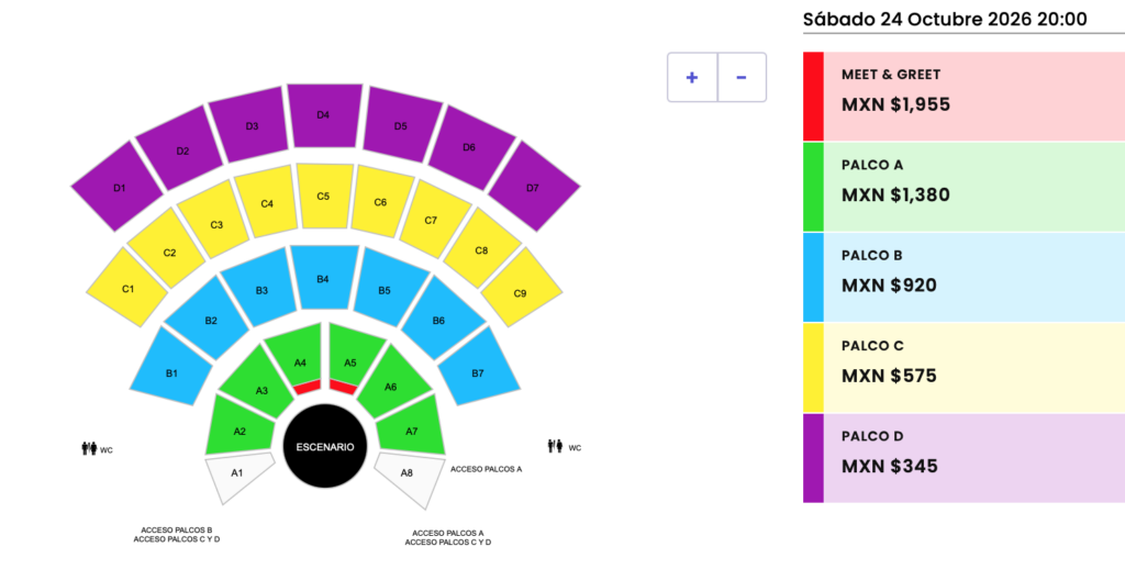 MAPA DE PRECIOS LA ORIGINAL BANDA EL LIMÓN OAXACA 2026 AUDITORIO GUELAGUETZA