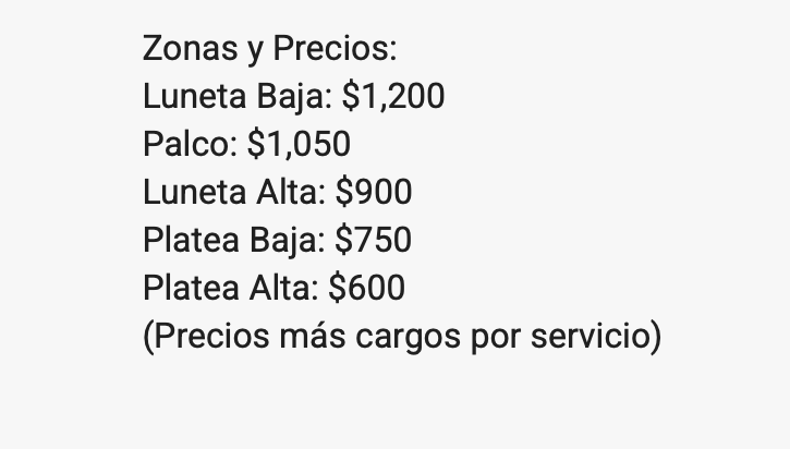 PRECIOS CAMILO SÉPTIMO VERACRUZ 2026 FORO BOCA