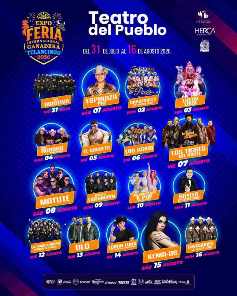 CARTELERA FERIA TULANCINGO 2026