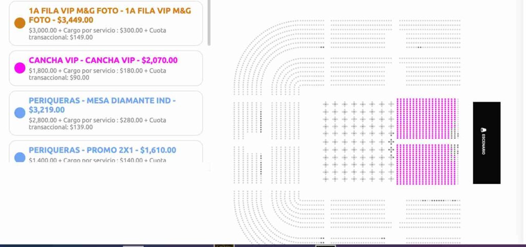 MAPA DE PRECIOS ELEFANTE VERACRUZ 2026 AUDITORIO BENITO JUÁREZ