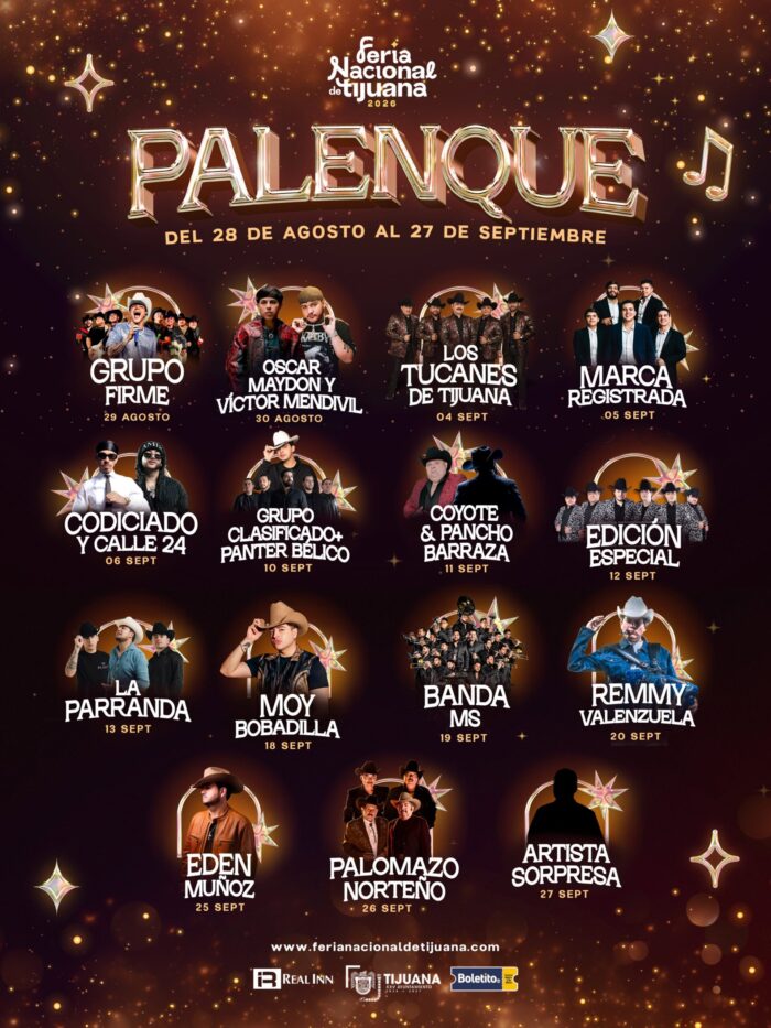 CARTELERA PALENQUE FERIA TIJUANA 2026