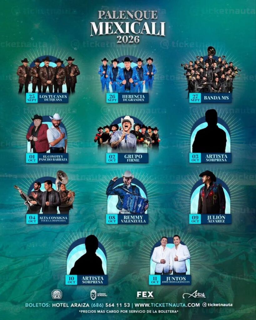 CARTELERA PALENQUE MEXICALI 2026