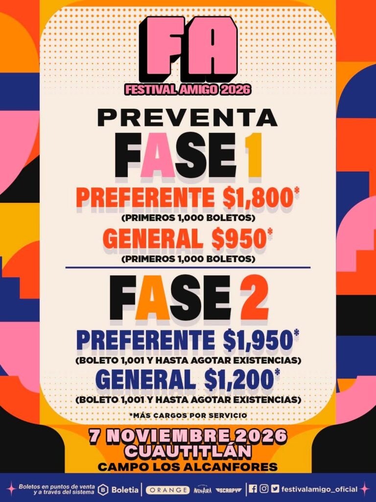 PRECIOS FESTIVAL AMIGO 2026 CAMPO LOS ALCANFORES CUATITLÁN