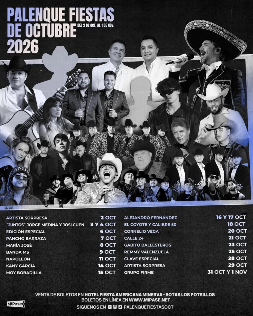 CARTELERA PALENQUE FIESTAS DE OCTUBRE