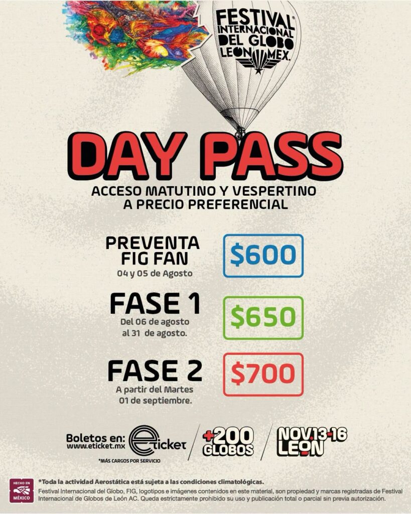 PRECIOS FESTIVAL INTERNACIONAL DEL GLOBO 2026