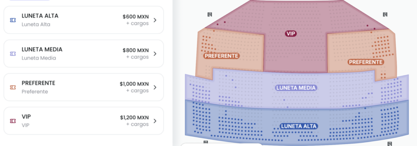 MAPA DE PRECIOS LEYENDAS LEGENDARIAS GUADALAJARA 2026 TEATRO GALERÍAS
