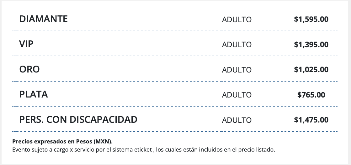 PRECIOS BANDALOS CHINOS QUERÉTARO 2026 TEATRO METROPOLITANO