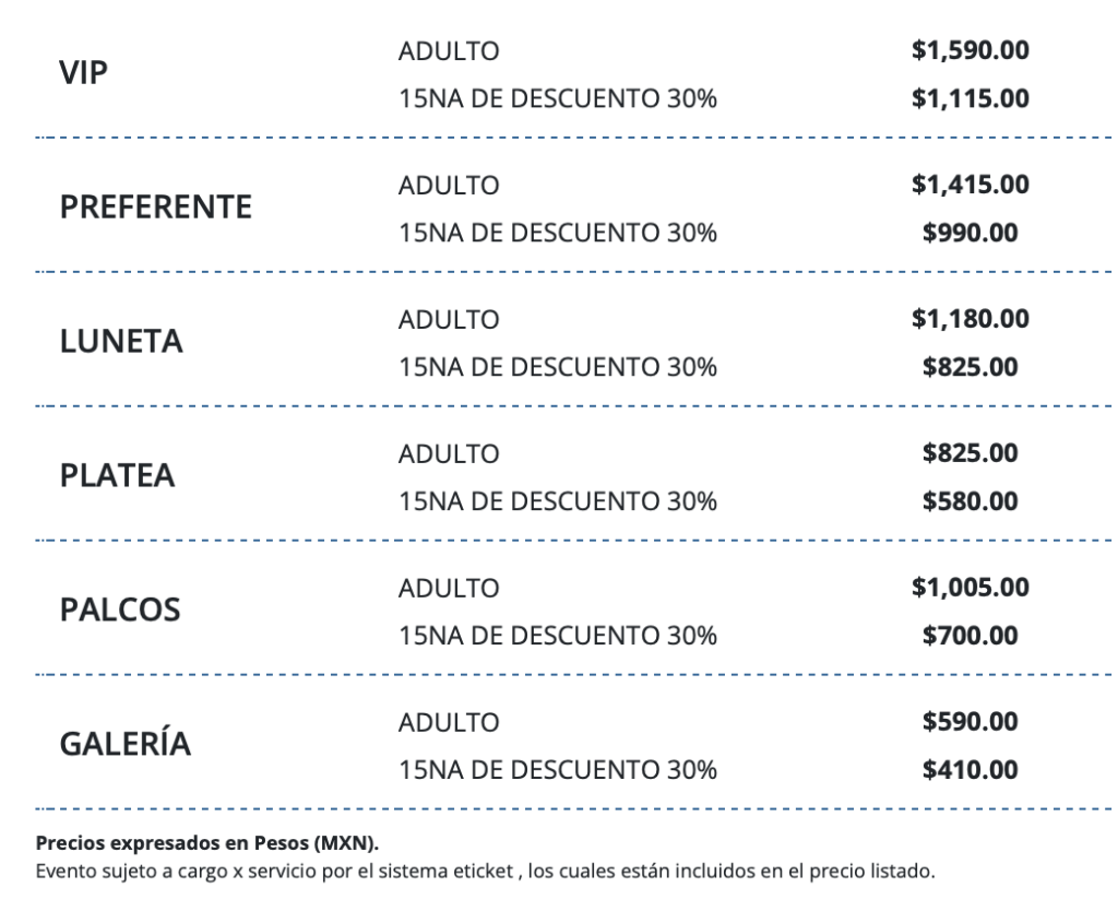PRECIOS BANDALOS CHINOS PUEBLA 2026 AUDITORIO CCU