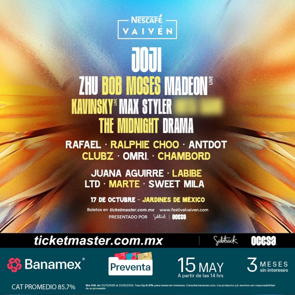 CARTEL FESTIVAL VAIVÉN 2026 JARDÍNES DE MÉXICO MORELOS