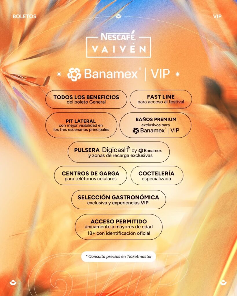 TIPOS DE BOLETOS FESTIVAL VAIVÉN 2026 JARDÍNES DE MÉXICO MORELOS