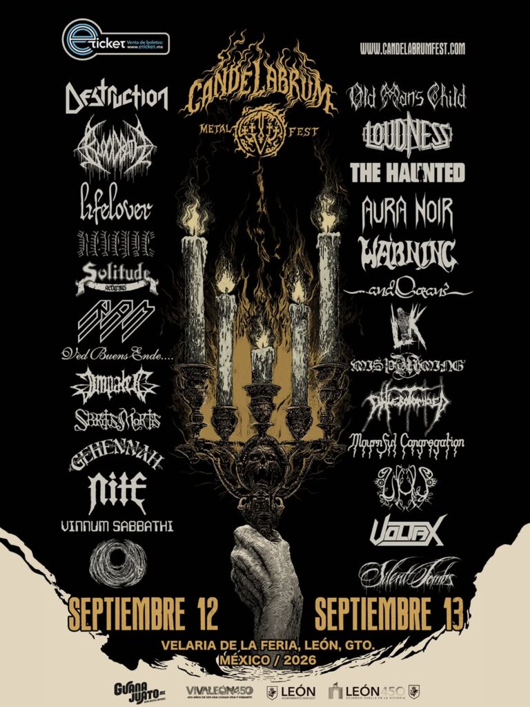 CANDELABRUM METAL FEST LEON 2026 VELARIA DE LA FERIA