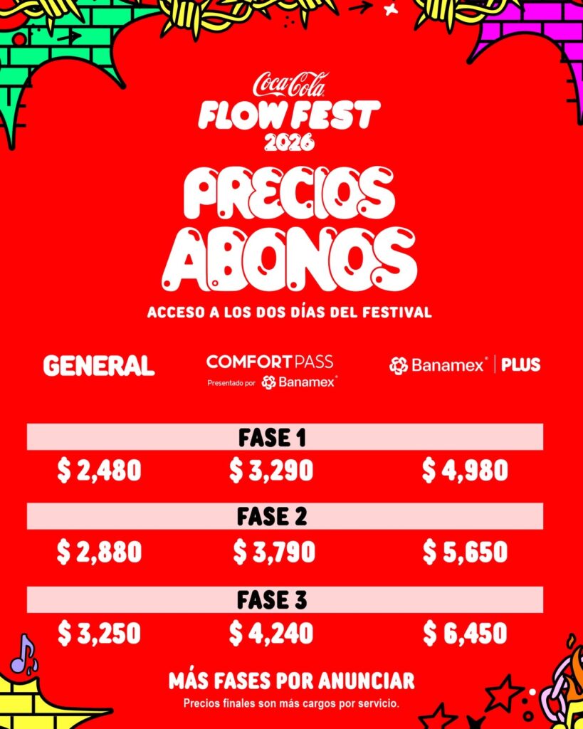 PRECIOS FLOW FEST 2026 CDMX AUTÓDROMO HERMANOS RODRÍGUEZ