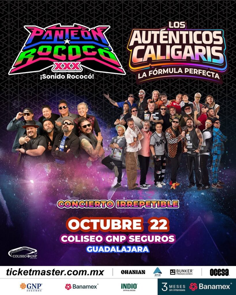PANTEÓN ROCOCÓ Y LOS AUTÉNTICOS CALIGARIS GUADALAJARA 2026 COLISEO GNP SEGUROS