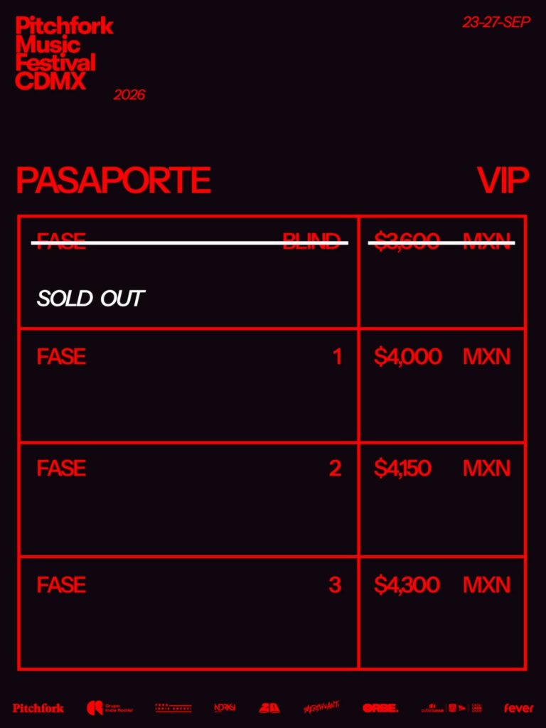 PRECIOS PITCHFORK MUSIC FESTIVAL 2026 CDMX