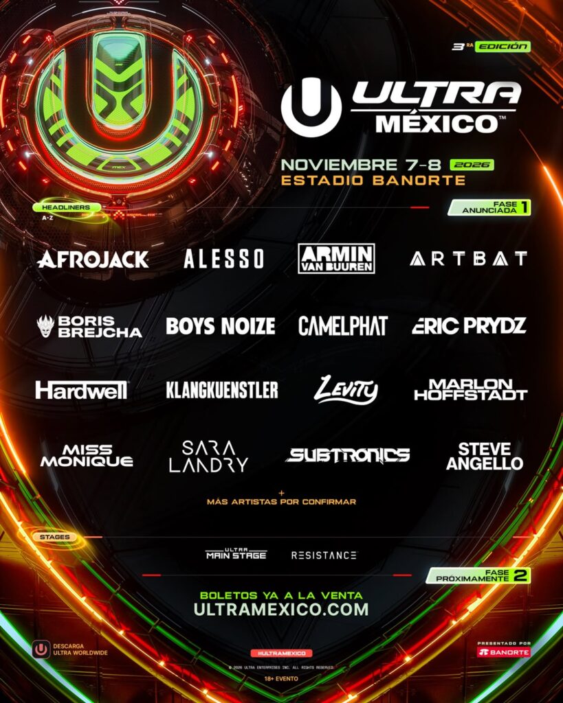 CARTEL FESTIVAL ULTRA MÉXICO 2026 CDMX ESTADIO BANORTE