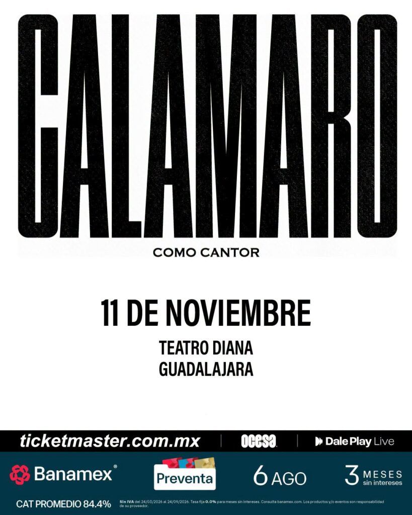 ANDRÉS CALAMARO GUADALAJARA 2026 TEATRO DIANA