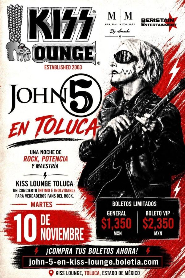 JOHN 5 TOLUCA 2026 KISS LOUNGE