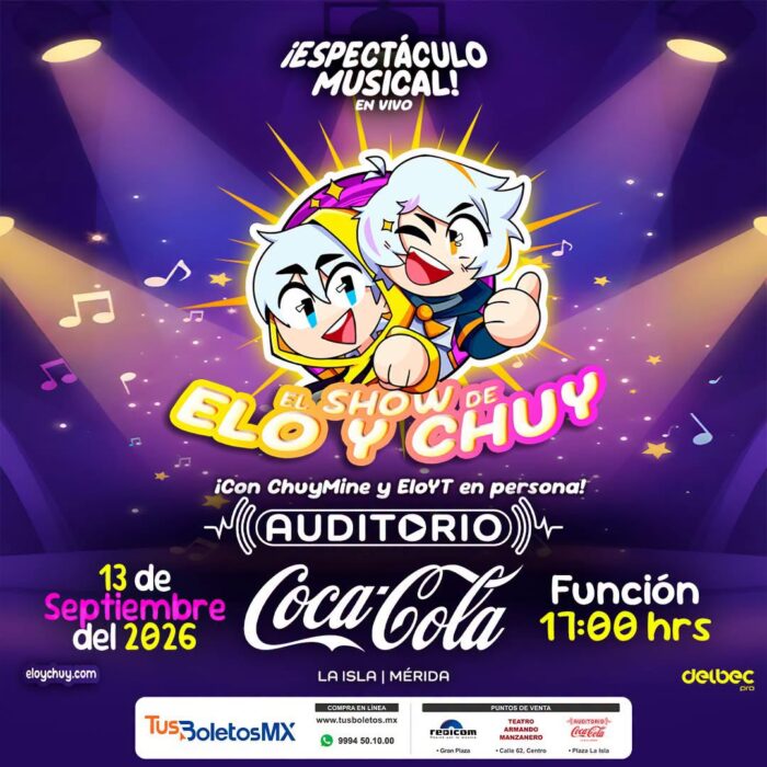 EL SHOW DE ELO Y CHUY MÉRIDA 2026 AUDITORIO COCA COLA LA ISLA