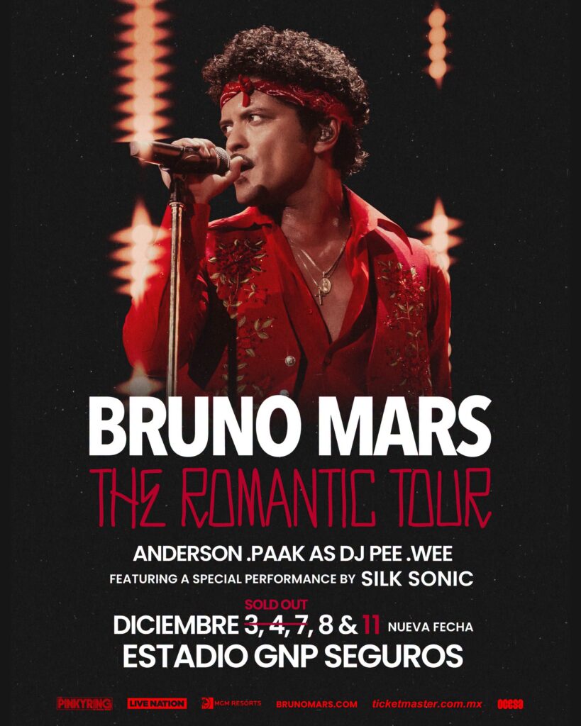 BRUNO MARS CDMX 2026 ESTADIO GNP SEGUROS