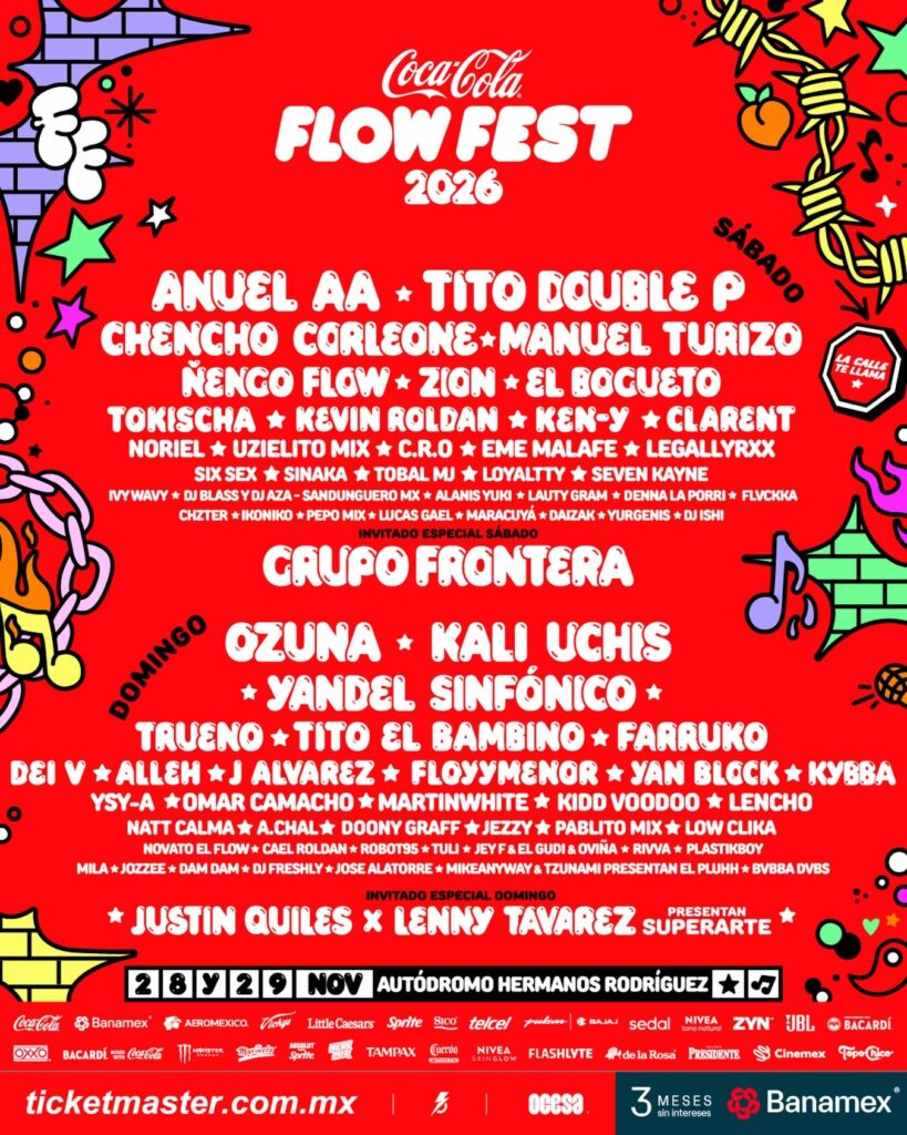 FLOW FEST 2026 CDMX AUTÓDROMO HERMANOS RODRÍGUEZ