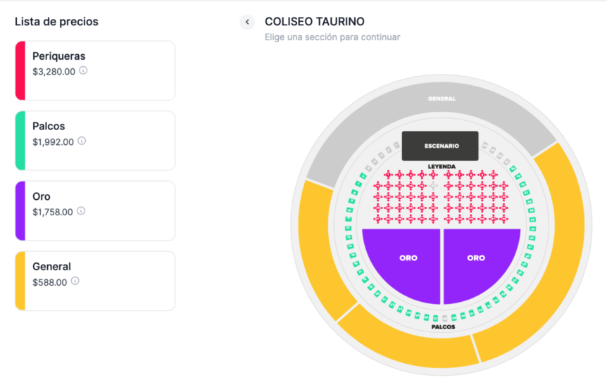 MAPA DE PRECIOS EL COYOTE NOGALES 2026 COLISEO TAURINO