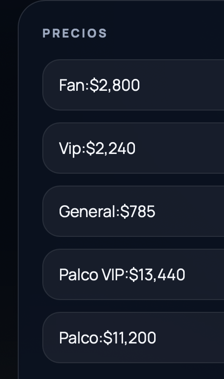 PRECIOS TOMBOCHIO NOGALES SONORA 2026 COLISEO TAURINO