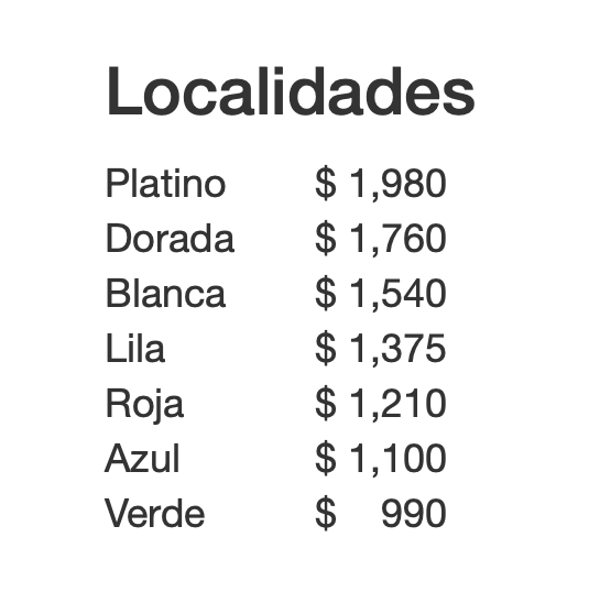 PRECIOS LA CASETERA MÉRIDA 2026 AUDITORIO COCA COLA LA ISLA