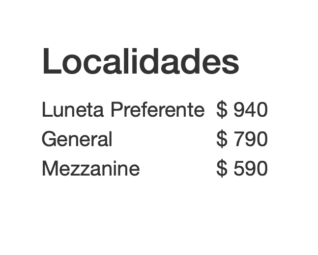 PRECIOS CARLOS BALLARTA MÉRIDA 2026 AUDITORIO COCA COLA LA ISLA