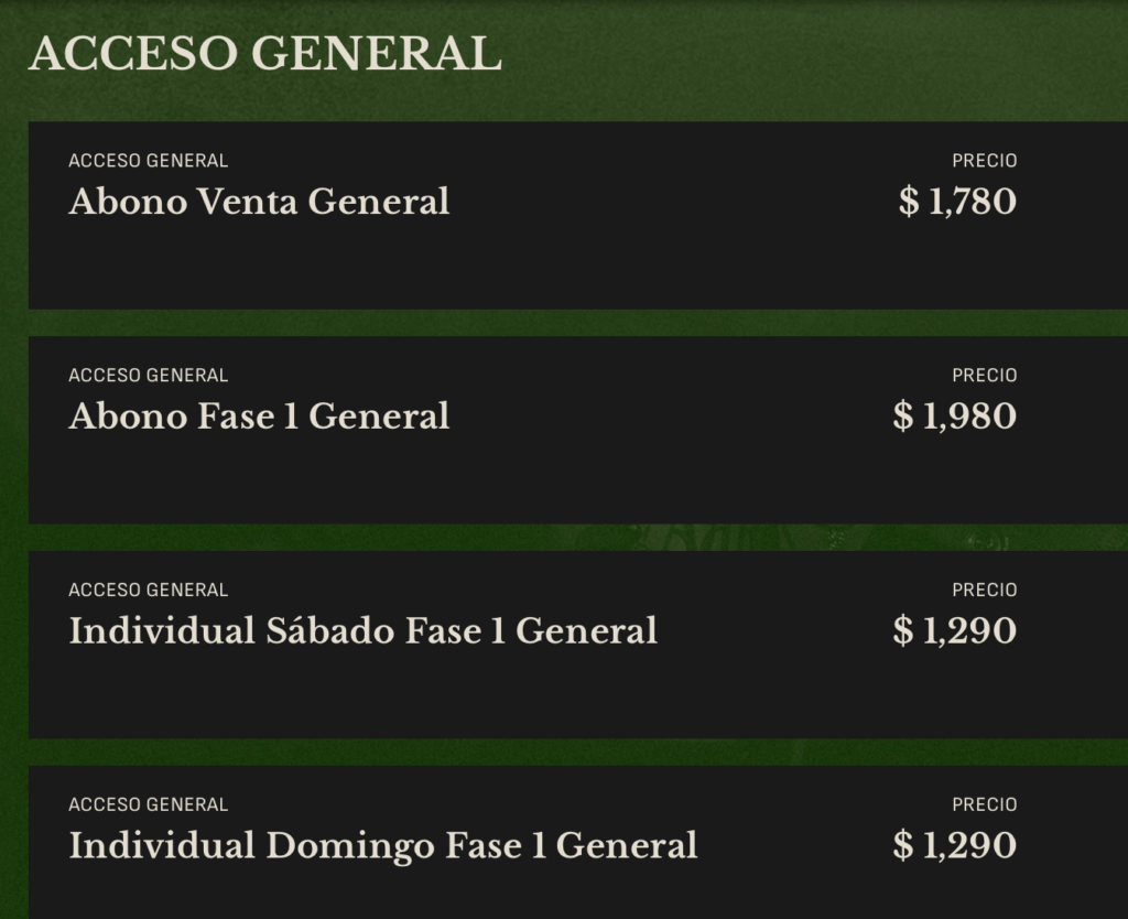 PRECIOS FESTIVAL ARRE 2026 CDMX AUTÓDROMO HERMANOS RODRÍGUEZ