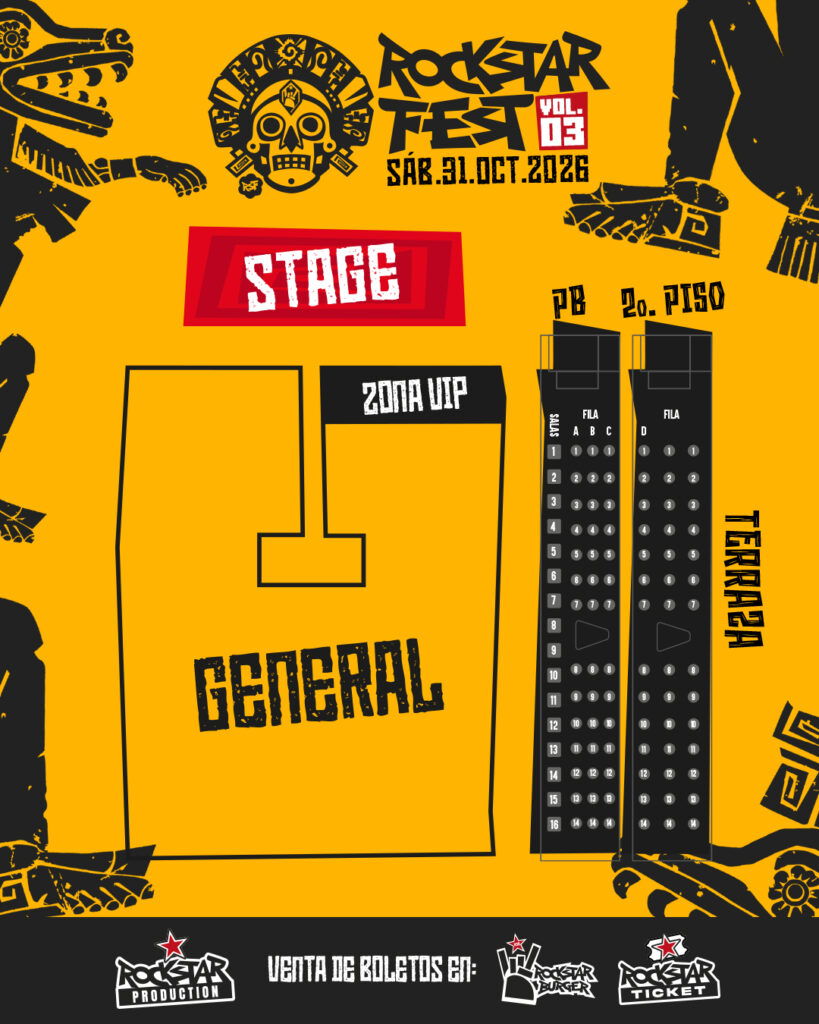MAPA ROCKSTAR FEST LEÓN 2026 VELARIA DE LA FERIA
