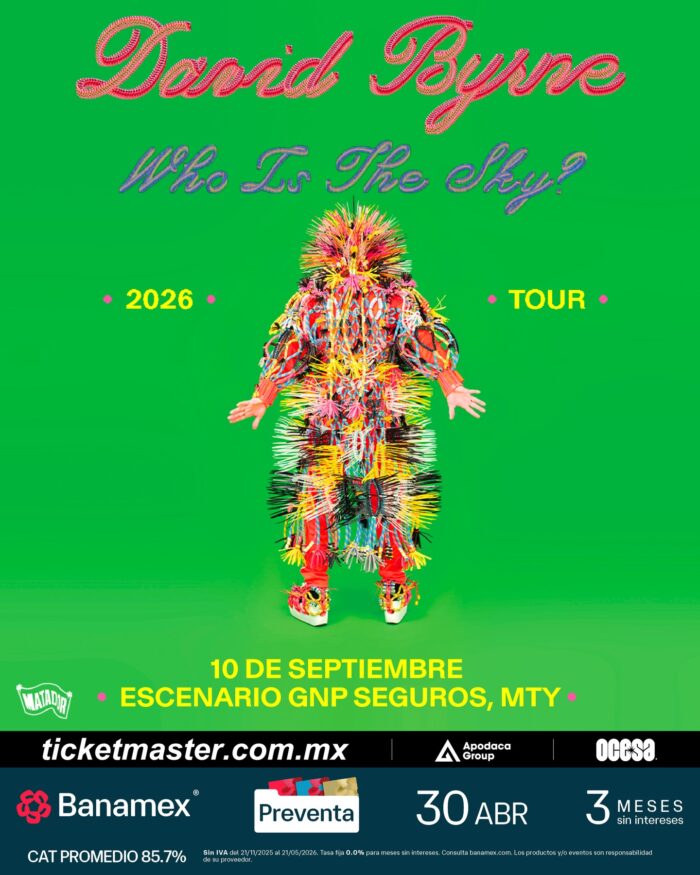 DAVID BYRNE GIVEAWAY 2026 ESCENARIO GNP SEGUROS