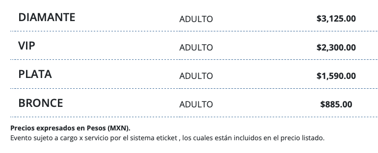 PRECIOS MON LAFERTE LEÓN 2026 VELARIA DE LA FERIA