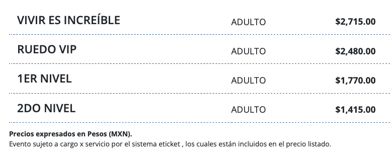 PRECIOS MARÍA JOSÉ PUEBLA 2026 AUDITORIO GNP SEGUROS